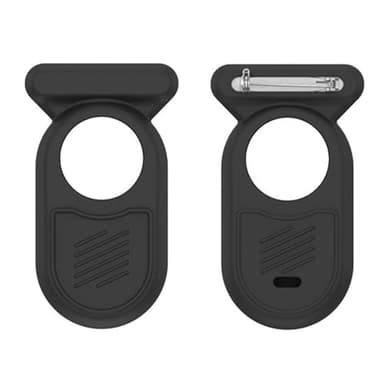 Custodia per Galaxy SmartTag2 con Spilla da Balia Nascosta: AIYAAIYA Cover Protettiva in Silicone Antiscivolo Compatibile con Samsung Smart Tag 2 per Bambini Animali Domestici Zaino Bagagli (Nero)
