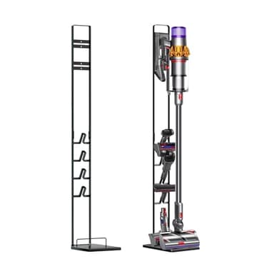 MORANGO Organizzatore Aspirapolvere Dyson, Metallo, Compatibile con Dyson V15 V12 V11 V10 V8 V7 V6 - DC58/ DC59/ DC62/ DC74. Supporto per il Pavimento, senza Forare la Parete. Staffa Verticale.