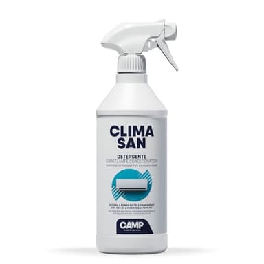 CAMP Climasan Detergente - Igienizzante Climatizzatore Specifico per Filtri e Componenti, Spray Condizionatore Igienizzante ad Azione Immediata, Pulisce a Fondo ed Elimina i Cattivi Odori, 750 ml