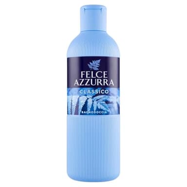 Felce Azzurra - Bagnoschiuma Profumato Classico, Bagno Schiuma Detergente Delicato Idratante per Pelle Morbida con Note di Rosa, Lavanda e Patchouli, Bagnodoccia Dermatologicamente Testato, 650 ml