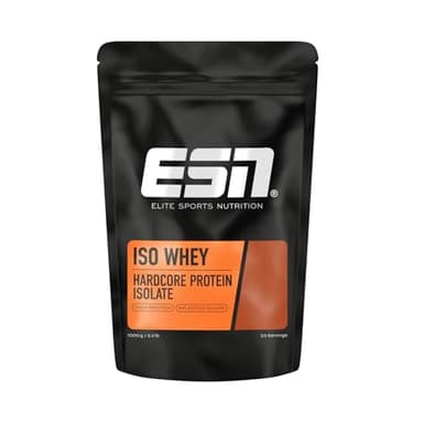 ESN IsoWhey Hardcore Protein, Fragola, 1000g, Whey Proteine Isolate in Polvere