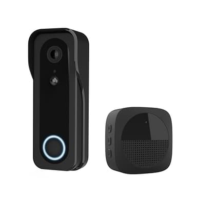 Trust Campanello Videocitofono senza Fili WiFi 2.4GHz con Chime, Video 3MP 2K HD, Audio Bidirezionale, Visione Notturna, Telecamera per Campanello con Ricevitore con 30 Campane, Impermeabile, Nero