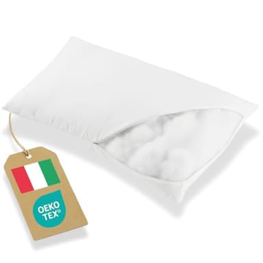 Dream Cuscino Letto 50x80 SuperSoft in Microfibra alto 15cm - Cuscino per Dormire Imbottito in Morbida Falda Traspirante ed EcoFriendly - Guanciale letto per Supporto Lombare Cervicale Made in Italy