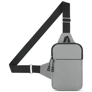 HOTUT Zaino Monospalla,Borsa a Tracolla Impermeabile,Zaino Monospalla Piccolo Uomo Donna,Sling Bag Regolabile per Lavoro Sportivo Treeking Ciclismo (Grigio)