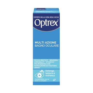 Optrex Multi Azione, Bagno Oculare con Estratti Naturali per Occhi Rossi, Stanchi e Irritati, 300 ml