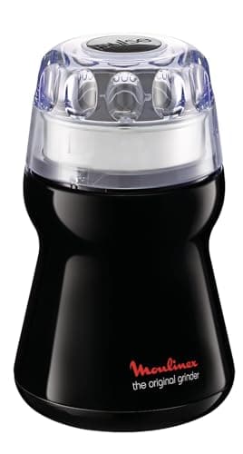 Moulinex AR1108 The Original Grinder, Macinacaffè, sistema di blocco, premere il tappo per macinare, pala in acciaio, 180 W, 0.50 Kg, Nero