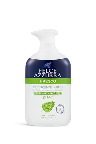 Felce Azzurra - Detergente Intimo Fresco al Mentolo per Igiene Intima Quotidiana Ph 4.5, Sapone Intimo Delicato Elimina Cattivi Odori, Ginecologicamente Testato Dona Freschezza Naturale a Lungo, 250ml