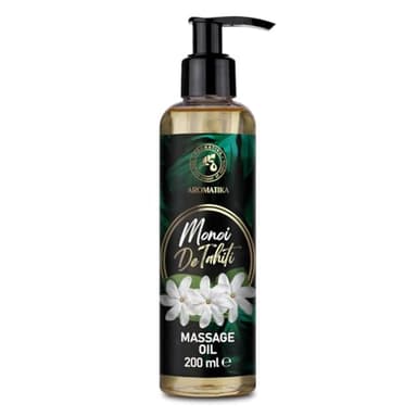 Olio da Massaggio Monoi de Tahiti 200 ml - Cura del Corpo con Olio di Cocco - Estratto di Fiore di Gardenia - Bellezza - Cura della Pelle - Profumo Esotico - Aromaterapia