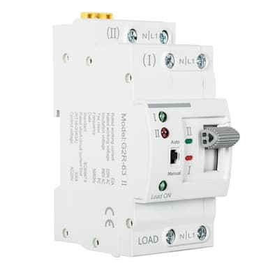 DEWIN Interruttore di trasferimento, Interruttore di trasferimento automatico G2R 63A Guida DIN ATS Interruttore di trasferimento automatico a doppia alimentazione Selettori elettrici 220V (Size : 2P
