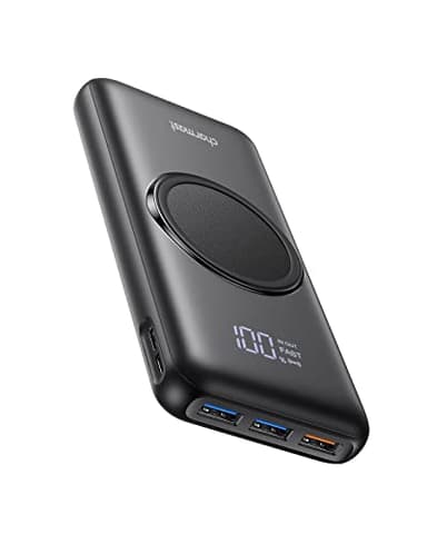 Charmast Power Bank Wireless 20000mAh, 22.5W USB A & 20W USB C PD QC 3.0 Caricatore portatile Carica Rapida LED Display Batteria Portatile con 4 uscite & 3 Ingressi per smartphones e Tablet