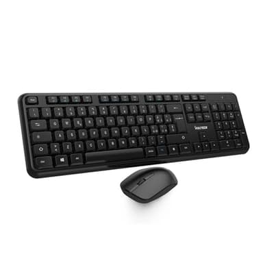 VulTech KM-811W Kit Tastiera e Mouse Wireless con Clic Silenziosi, Layout Italiano QWERTY Compatta, Tastierino Numerico, 12 Tasti Multimediali, Protezione Liquidi,PC/Mac/Linux - Nero