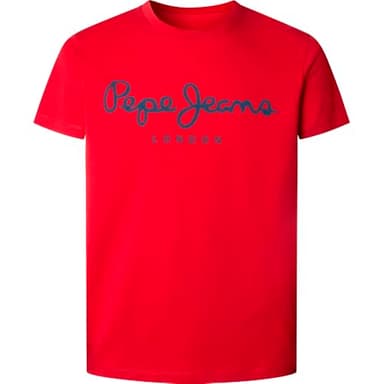 Pepe Jeans T-Shirt da Uomo Elasticizzata Originale, Rossa (Rugby Red), S, Rosso (Rugby Red), S