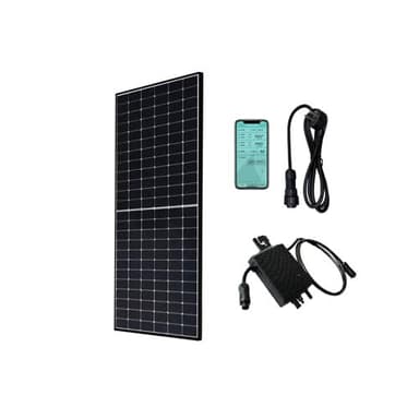 MAPLES KIT PANNELLO SOLARE DA BALCONE FOTOVOLTAICO plug&play PANNELLO 415w CORNICE NERA - INVERTER 300W