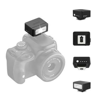 ULANZI SL01 Mini flash per fotocamere, Potenza GN8(1/8~1/1), 6500K, 375 Flash a Piena Potenza,200lux@0.3m, flash macchina fotografica compatibile con fotocamere Nikon, Sony, Fujifilm, Panasonic