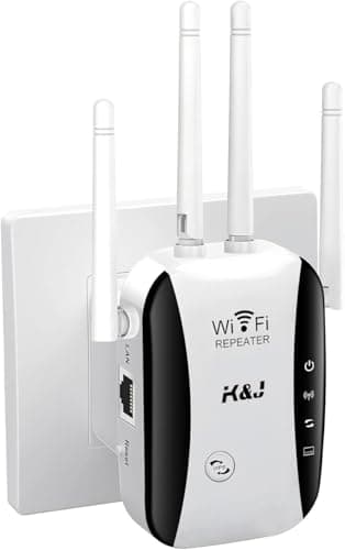 Ripetitore WiFi Potente 300Mbps (2.4 GHz) con 4 Antenne, Amplificatore di Segnale Wifi, 1 Porta LAN, Supporta Ripetitore/Router/AP - Ideale per Casa e Ufficio