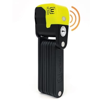 URBAN UR476Y Innovativo Lucchetto Bicicletta Senza e Allarme 120dB Hi-Tech, Lucchetto Bicicletta Pieghevole 2in 1 Sicuro, Supporto Più Funzionale e Trasporto Senza Rumore, Antifurto Bici Monopattino