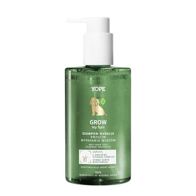 YOPE | Shampoo Trattamento Anticaduta Capelli | GROW my hair con Vitamine e L-Arginina | Per Capelli Deboli, Fini e Diradati | Naturale, Vegan e Dermatologicamente Testato | 300 ml