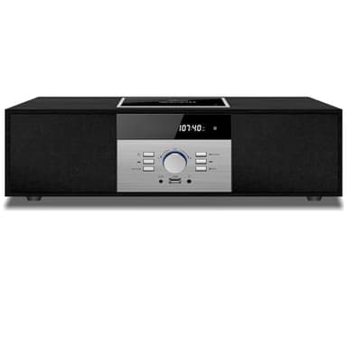 WISCENT Vintage Bluetooth Micro HiFi Systems - Impianto stereo per casa, lettore CD, con streaming audio Bluetooth, radio FM, porta USB, Aux-in