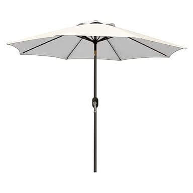 Arreditaly Ombrellone Da Giardino Parasole Per Balcone Con Air Vent Inclinazione Regolabile Apertura A Manovella Anti UV Impermeabile Per Mare Spiaggia Piscina Terrazzo 2.7 M (Bianco)