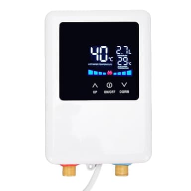 Scallo Idrico Senza Serbatoio, Scaldabagno Istantaneo Elettrico 3000W con Schermo LCD, Sotto la Parete del Lavandino, Riscaldatori Termostati di Conversione di Frequenza per (EU)