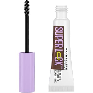 Maybelline New York Gel per sopracciglia definite, presa forte senza staccarsi o incollare, spazzola per lo styling integrata, Super Lock Brow Glue, Deep Brown, 8 g