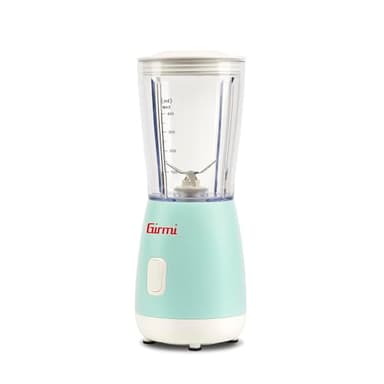 Girmi FR06 Frullatore, 170W, Capacità 400cc, 4 Lame INOX, Funzione PULSE, Bicchiere Graduato, Dispositivo di Sicurezza, Facile da Pulire, Verde Azzurro