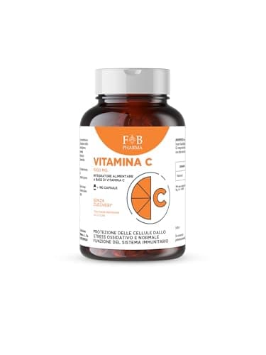 FB Pharma Vitamina C 1000 mg – 180 Capsule – Integratore Alimentare ad Alto Dosaggio – Supporto al Sistema Immunitario e Riduzione della Stanchezza – Prodotto in Italia