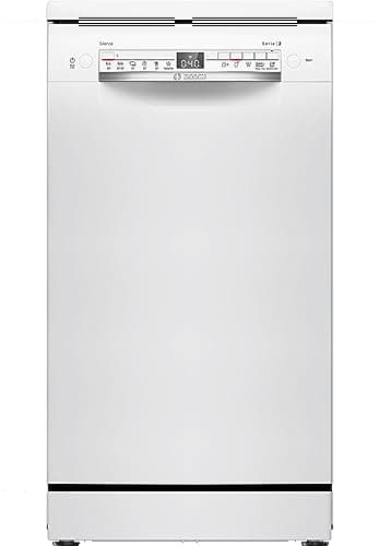 Bosch SPS2HKW58E Serie 2, Lavastoviglie da libera installazione, Diagnostica da remoto, Assistente al lavaggio, Home Connect, Igiene testata e certificata, Bianco, 45cm