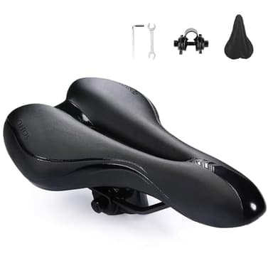 ENJOHOS Sella MTB Antiprostata Comoda, Sella Bici da Corsa Impermeabile, Sellino Bici Morbido Uomo Donna per Mountain Bike, Gravel, da Strada, Pieghevole (Nero)