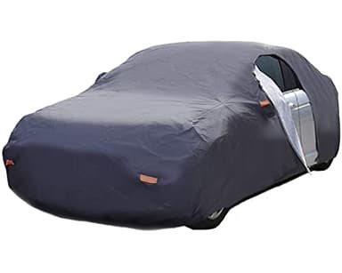 TELO COPRI AUTO COPRIAUTO FELPATO IMPERMEABILE CON 6 RIFRANGENTI RESISTENTE ALLE INTEMPERIE IN VARIE MISURE PER OGNI AUTO (M: 430x165x117cm)