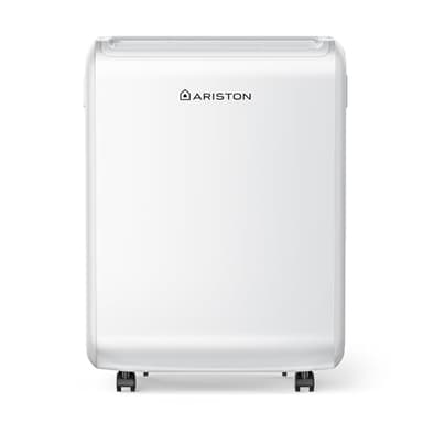 Ariston DEOS 10 Deumidificatore Portatile Piccolo per Casa, Silenzioso, Capacità 12 litri per Ambienti fino 35mq, Bianco