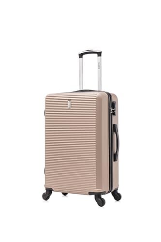 CELIMS - Valigia Media 20 kg Rigida Champagne a 4 Ruote Leggera | Valigia da Stiva 65cm | Lucchetto Integrato | ABS | Trolley Medio 65cm con 4 Ruote