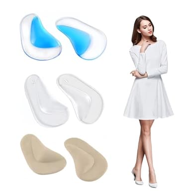 EUYKQNOI Solette Ortopediche per Plantare Piede Cavo, 3 Paia in Silicone con Supporto Plantare per Fascite e Tallone Alto, Inserti Ammortizzanti per Piede per Massimo Comfort