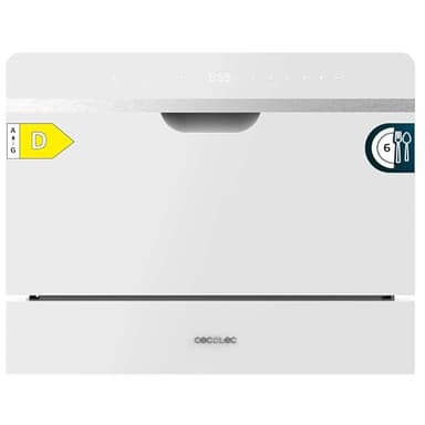 Cecotec Lavastoviglie Libera Installazione 14 Coperti Bolero Aguazero 2500 S-BI White Glass. Silenziosa, 5 Programma, KidLock, Risparmio Energetico, Partenza Ritarda, Vetro Bianco, Controllo tattile