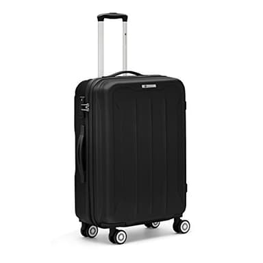 R Roncato Trolley Grande Rigido Ultraleggero Serie Flight in ABS 100% per Viaggi e Vacanze, Colore Nero