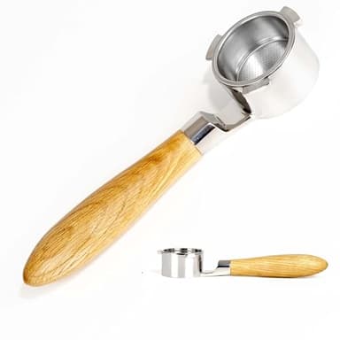 NEOUZA Porta filtro espresso senza fondo 51 mm, design a fondo piatto per un posizionamento stabile, compatibile con macchine da caffè DeLonghi Dedica EC680/685/785/820/850/860 e ECF01, acciaio