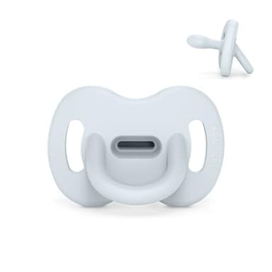 Suavinex, Ciuccio Tutto in Silicone, per Bambini 6/18 Mesi e Neonati, Ciuccio con Tettarella Fisiologica Sx Pro, Super Morbido e Flessibile, Ideale per Dormire, Color Essence, Azzurro