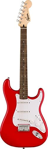 Squier by Fender Sonic Stratocaster HT, Torino Red, Tastiera in Alloro, Battipenna Bianco, Chitarra Elettrica, Include Lezioni Virtuali Gratuite