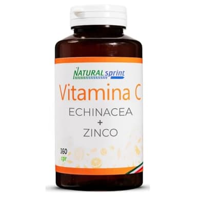 Vitamina C+ Echinacea e Zinco - Alto Dosaggio Vit C - 360 compresse (Vitamina C 1000mg, Echinacea 250mg, Zinco 15mg per dose pari a 100% RDA) – Made in Italy