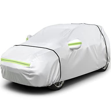Favoto Telo Copriauto Felpato Invernale Impermeabile Telo per Auto da Esterno per Compact SUV, Realizzato in PEVA con Zip Laterale, Anti Acqua Polvere Neve Sole Freddo, 460x185x160cm