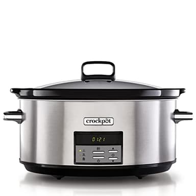 Crock-pot Pentola per Cottura Lenta, Slow Cooker, Extra Large 7.5 litri, fino a 10 Persone, Spegnimento Automatico, 2 Impostazioni Cottura e Funzione Warm automatica, 230 W, Ceramica, Argento