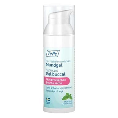 TEPE Gel orale idratante TePe bocca secca, menta morbida, gel orale per alleviare la sensazione di bocca secca, facile da portare via.