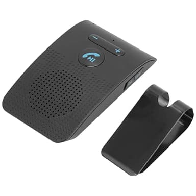 Yunseity Vivavoce per Auto Bluetooth, Kit Vivavoce per Auto Bluetooth 5.0 con Clip per Visiera, Accensione/spegnimento Automatico, Trasmissione Vocale, Connessione a Doppio Telefono Cellulare