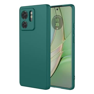 SEAHAI Cover per Motorola Edge 40, Custodia Ultra Sottile in Silicone Liquido Gel Morbida con Design Dell'airbag Antiurto, Elegante Matte TPU Bumper Case Cover - Verde Scuro