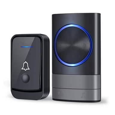 Campanelli Wireless, KEWUZY Campanello Senza Fili da Esterno IP44, 52 Suonerie, 5 Volumi Selezionabili, Wireless Doorbell con Raggio d’Azione 400M, Indicatore LED, Porta Campanello (Nero)