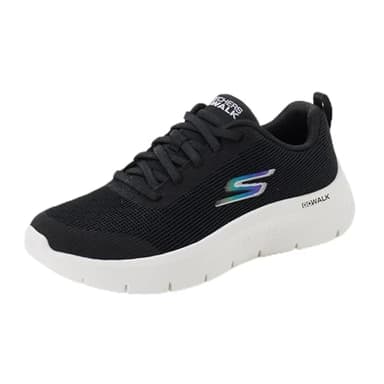 Skechers Go Walk Flex Viva - Vai A Camminare Flessibile Viva, Black Textile/White Trim,