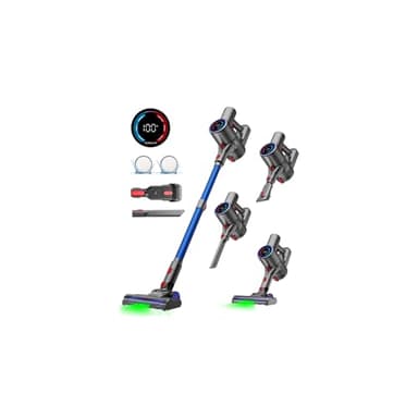 VersLife Z8 Aspirapolvere Senza Fili 40KPa, Scopa Elettrica Leggera con Filtro HEPA, Luce LED Verde, Autonomia 45 Min, Design Autoportante, per Pavimenti Duri, Tappeti e Peli di Animali