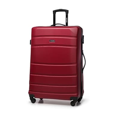 WITTCHEN Valigia grande trolley da viaggio check-in guscio rigido ABS con 4 ruote piroettanti chiusura a combinazione maniglia telescopica Globe Line Rosso Ryanair/ITA Airways