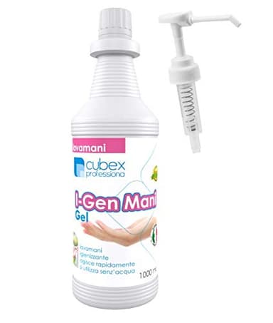 CUBEX PROFESSIONAL I-GEN MANI gel igienizzante mani 1000ml ALCOOL AL >70%+ EROGATORE PUSH-UP