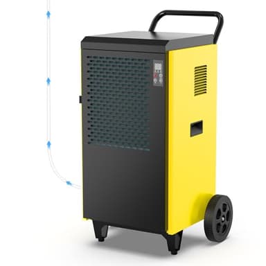DAHTEC Deumidificatore Elettrico Professionale (max 70 L/24h), con Pompa Integrata e Scarico Automatico, Ideale per Casa, Cantine e Locali fino a 200 m²/500 m³